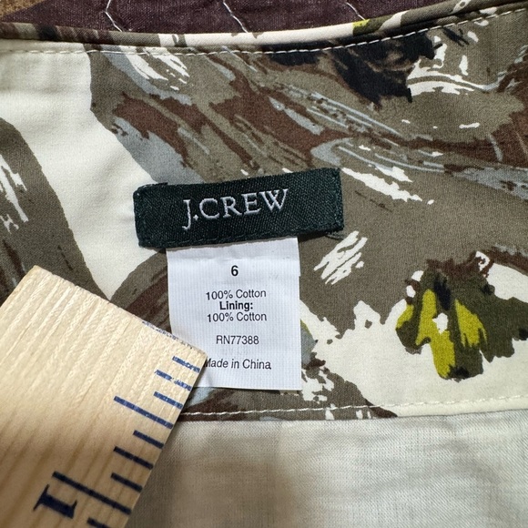 J.Crew Size 6 Floral Cotton A-Line Lined Pleated Skirt Pockets - Picture 3 of 12